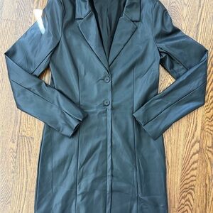 Abercrombie & Fitch Vegan Leather Blazer Dress
